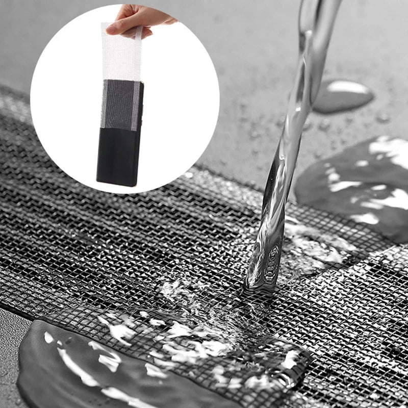 5-100M Self-Adhesive Floor Drain Stickers Cutable Shower Drain Hair Catcher Disposable Mesh Sink Strainer Filter Screen Sticker